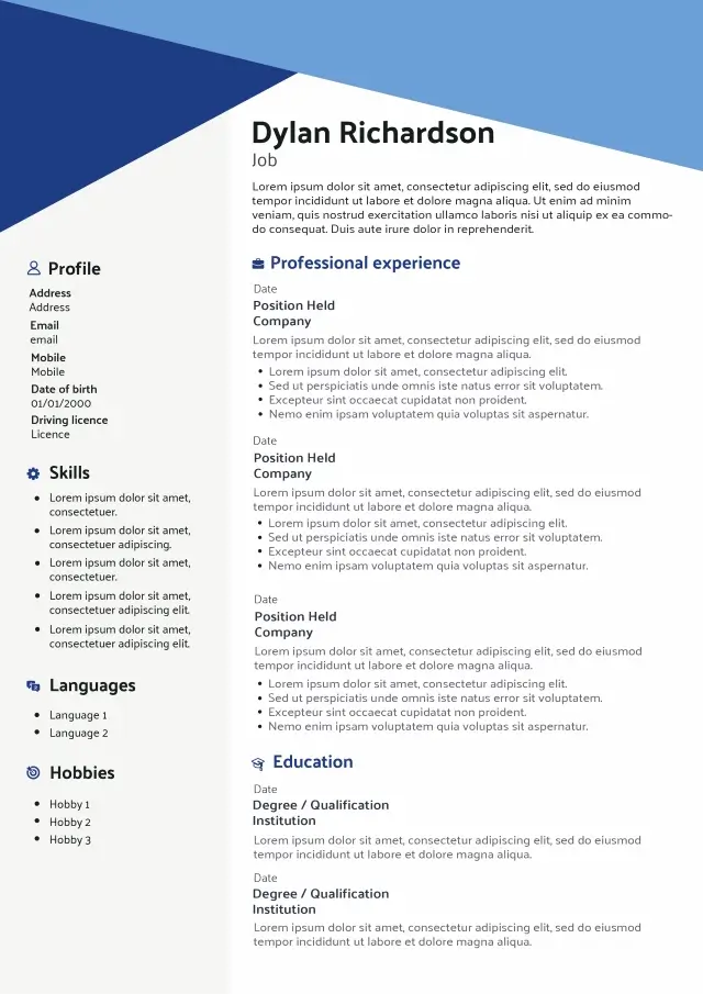 Reykjavik CV template