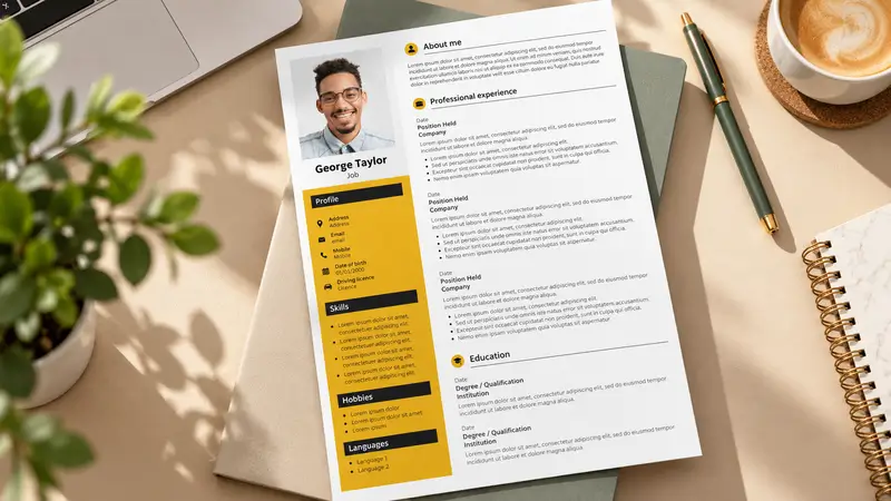 a yellow graduate cv