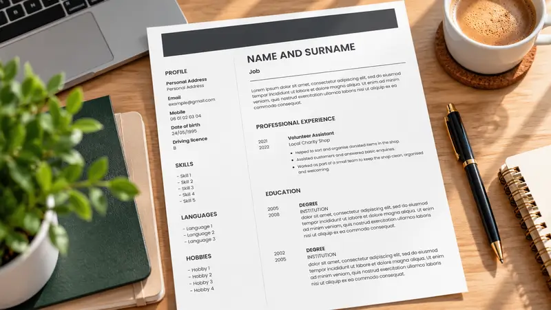 no experience cv template