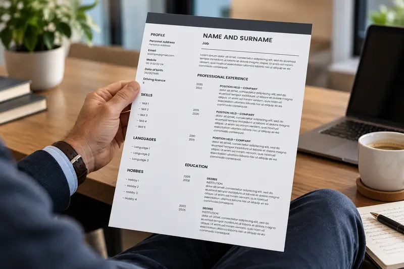 Senior professional CV showing career progression, management responsibilities and key achievements