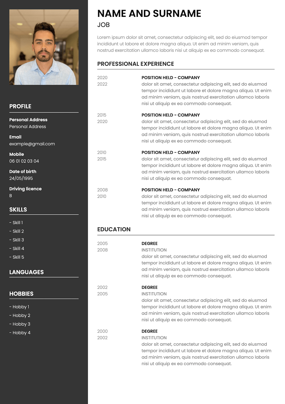 CV example career change
