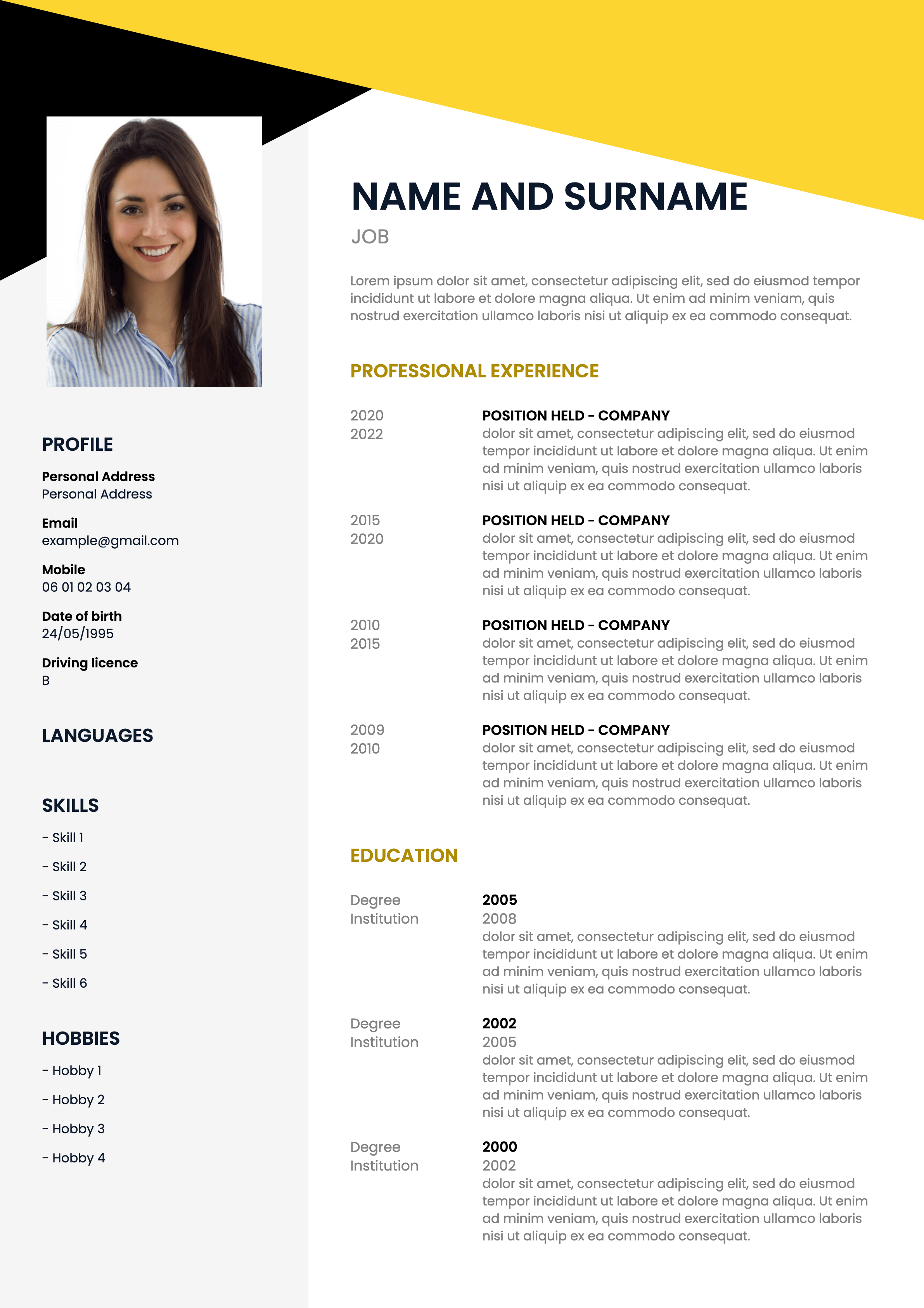 design cv template to download
