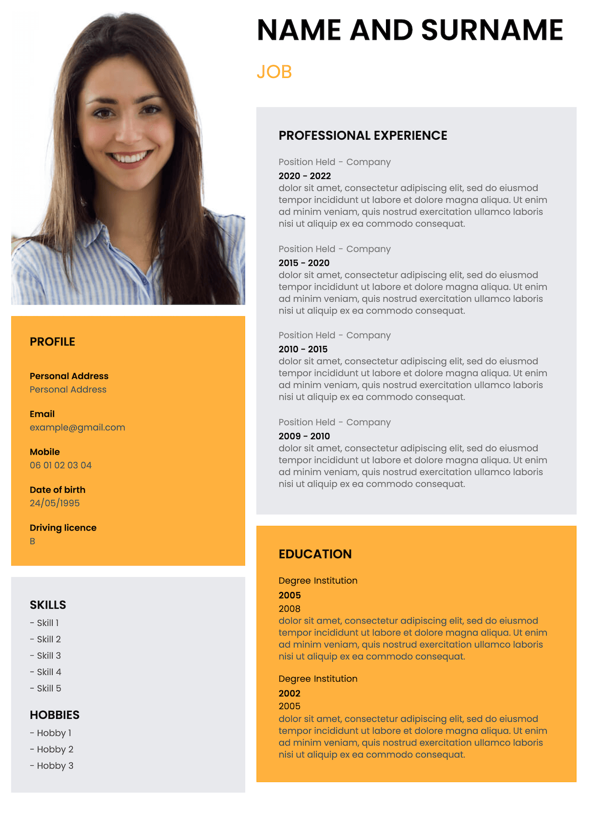 custom CV template