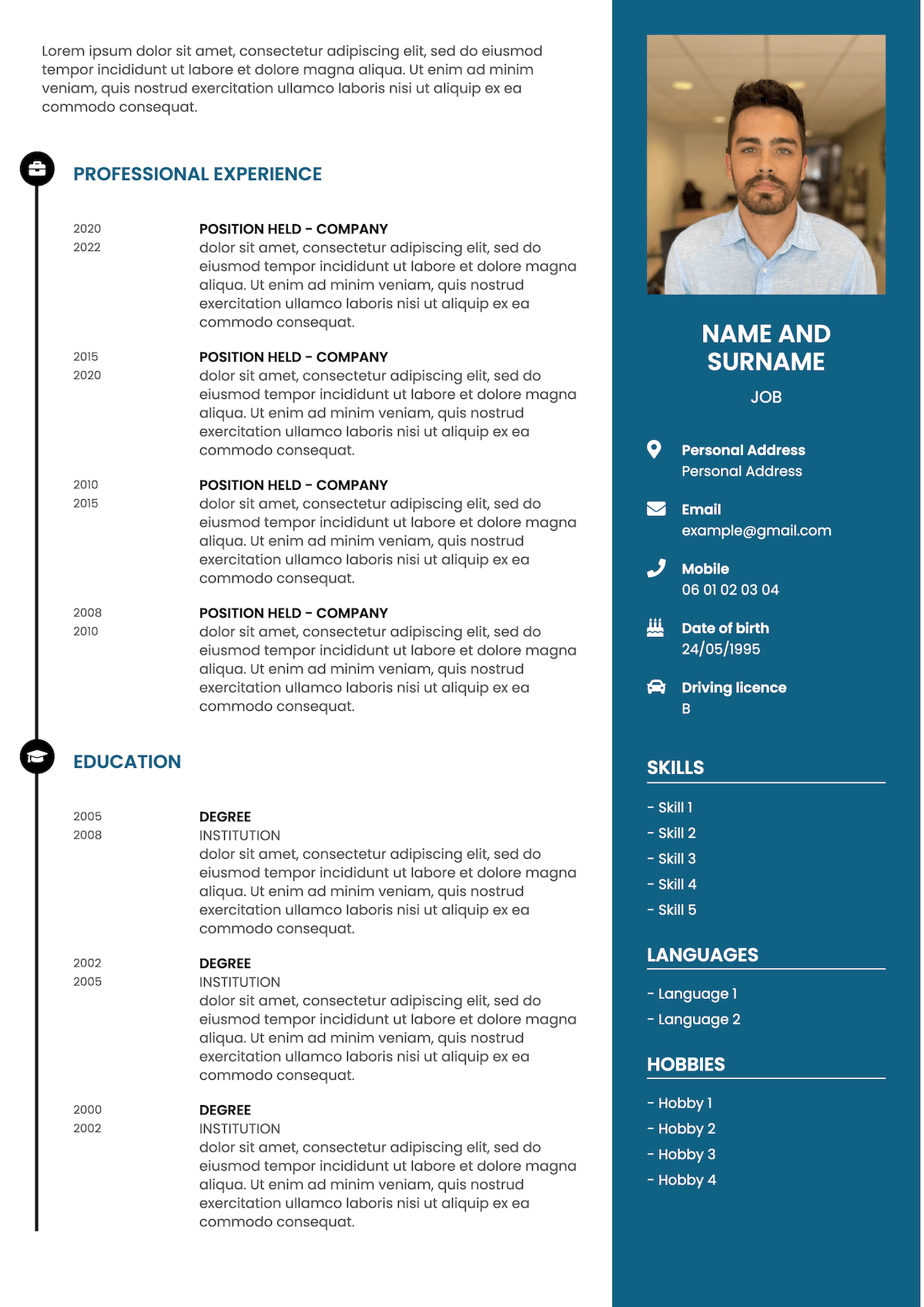 professional CV template